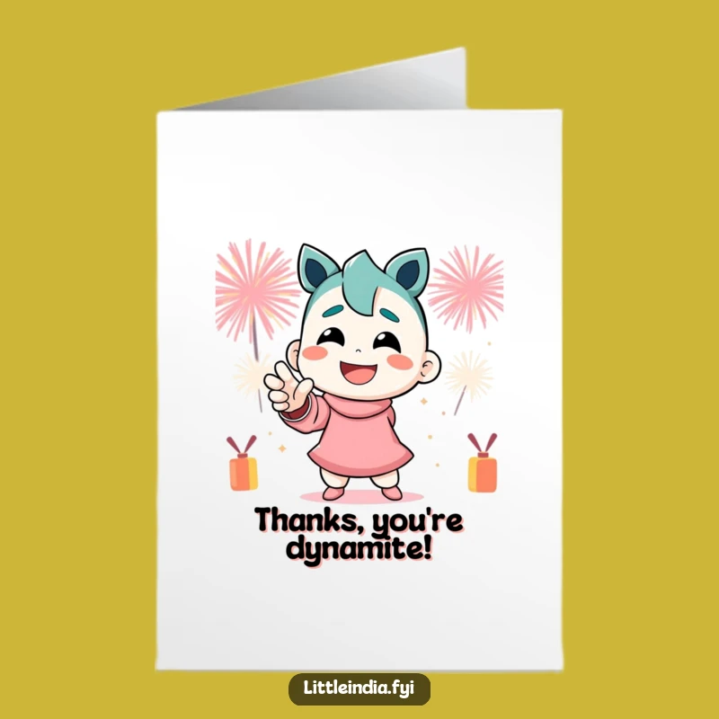 Free Printable Thank You Card: Firecracker Zing Funny Downloadable Greeting for Enthusiastic Thanks