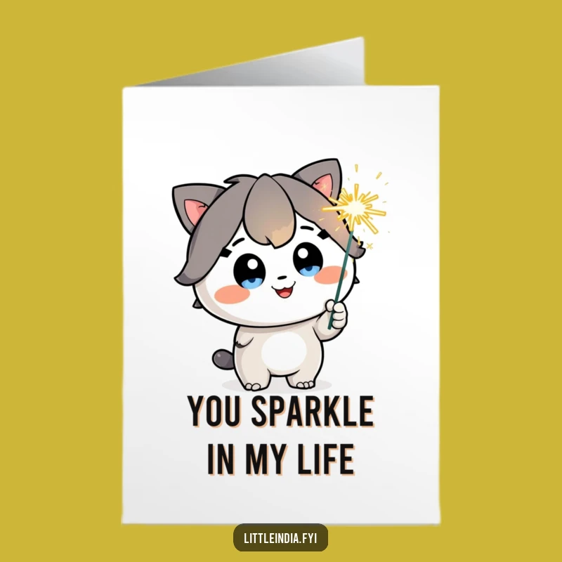 Free Printable Thank You Card: Sparkling Sparkler Character Gratitude Downloadable