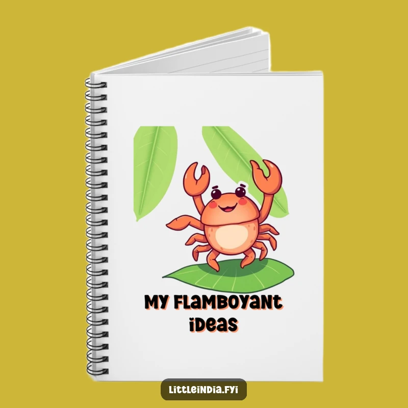 Funny Dancing Crab Banana Leaf Notebook - Jot Down Your Happy Thoughts!