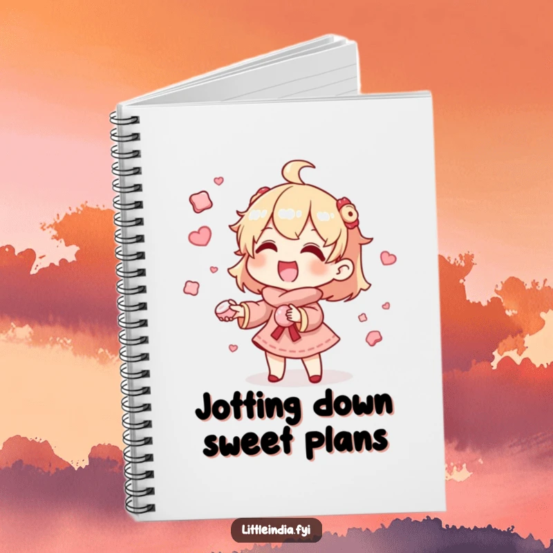 Funny Notebook: Gleeful character skillfully juggles tiny sweets, ready to capture your sweet ideas and plans. Perfect funny gift.