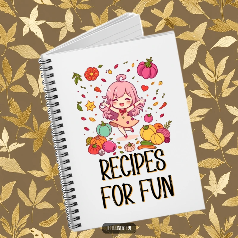 Funny Notebook: Delighted character dancing joyfully among colorful spices, ready to hold your creative thoughts and recipes.
