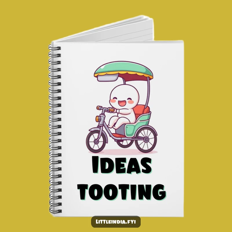 Funny Rickshaw Tooting Notebook: Jot Down Ideas with Cheerful Travel