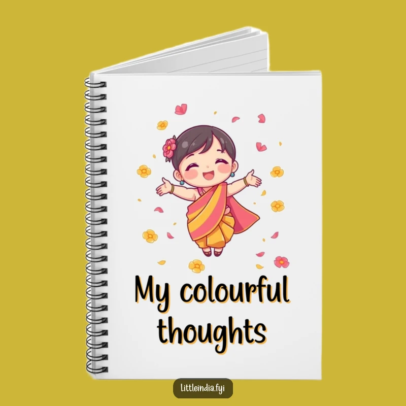 Funny Joyful Sari Notebook - Humorous Festival Gift for Joyful Note-Takers