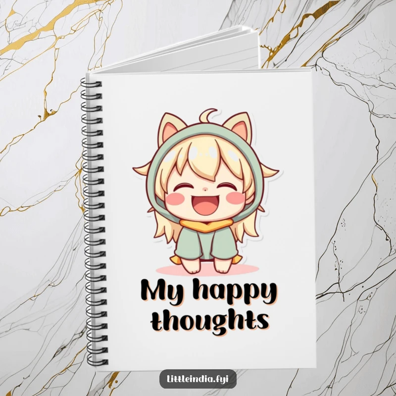 Funny Notebook: A happy character with a warm expression shares a joyful moment on the cover.