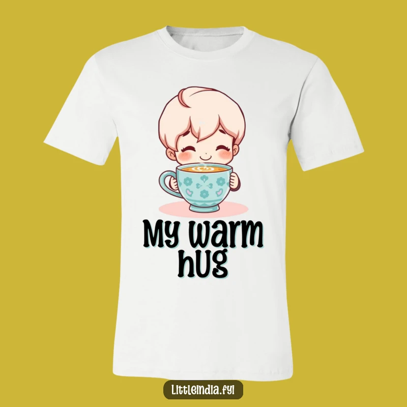 Funny Chai Time T-Shirt: Smiling Character's Cozy Brew Tee, Perfect Funny Gift