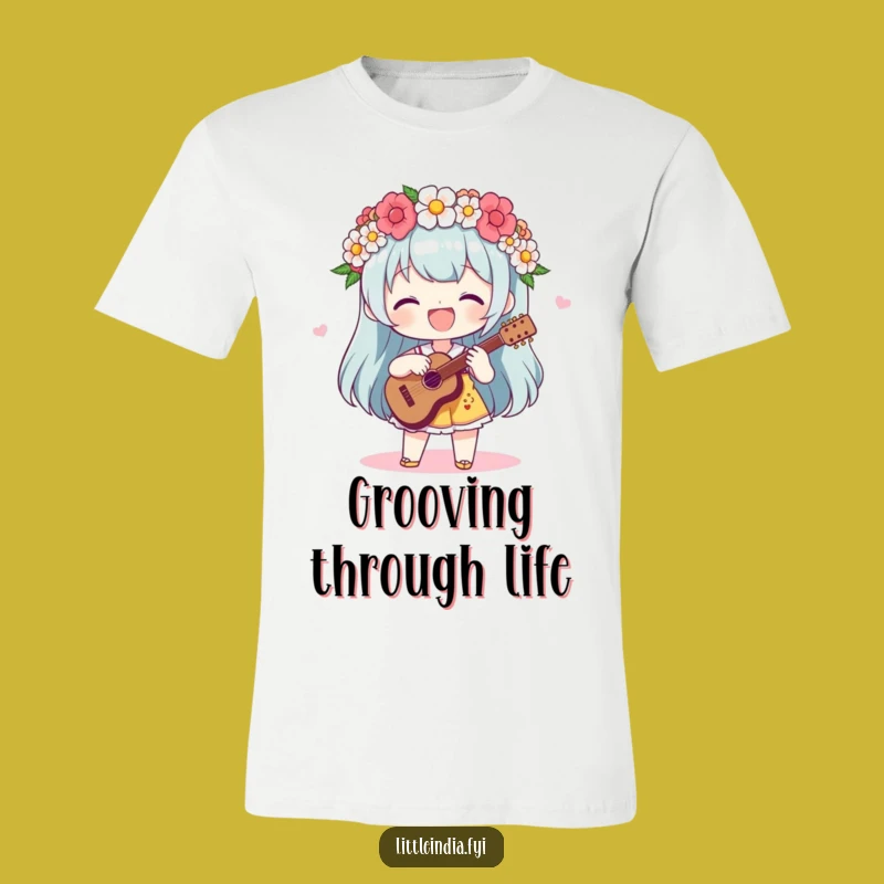 Funny Flower Garland Beats Tee - Delightful Character, Rhythmic & Cheerful Shirt Gift