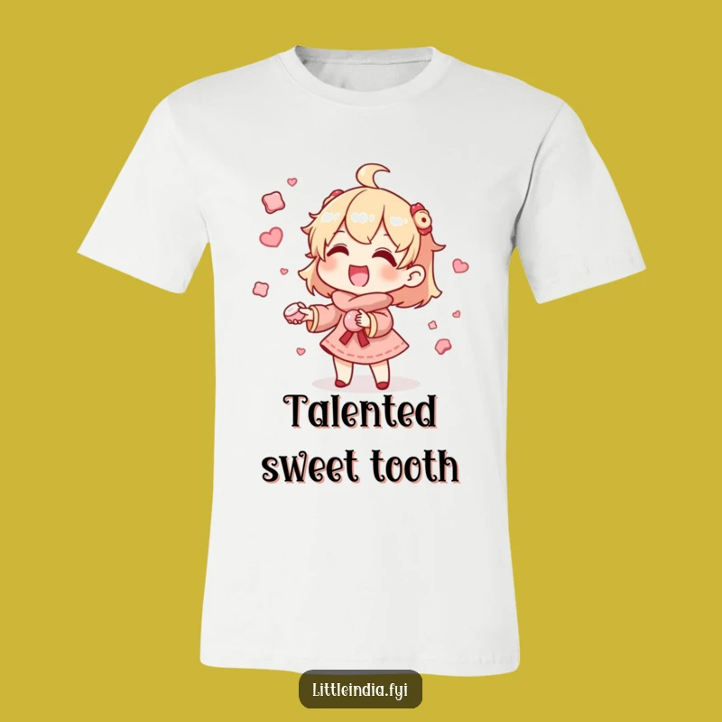 Funny Juggling Sweets T-Shirt: Gleeful Character's Balancing Act - Unique Gift Idea