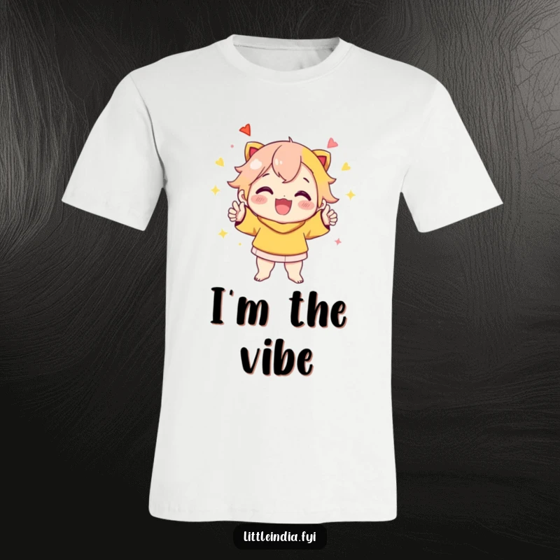 Funny T-Shirt: Cheerful character striking an energetic and vibrant pose, ready for any celebration and radiating pure joy.