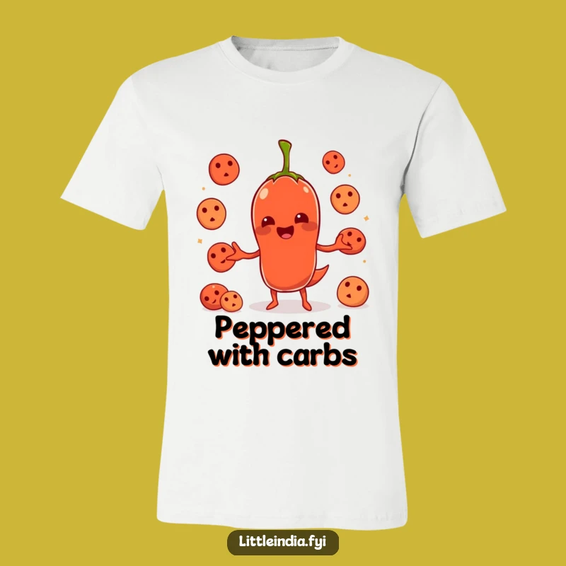 Funny Chili Pepper Juggling Idlis T-Shirt - Wearable Comedy for Food Lovers!