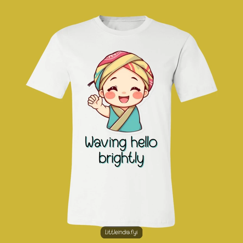 Funny Headwrap T-Shirt: Joyful Waving Design, Perfect Funny Gift!