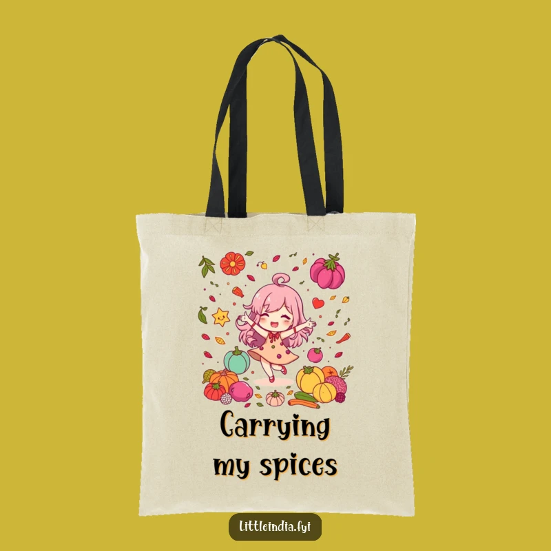 Funny Spice Dancer Tote Bag: Delighted Character's Colorful Accessory, Perfect Funny Gift