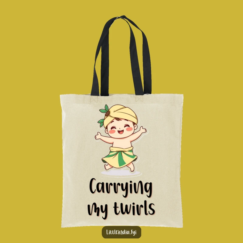 Funny Sarong Twirling Character Tote Bag - Carry Your Fun Wherever You Go!