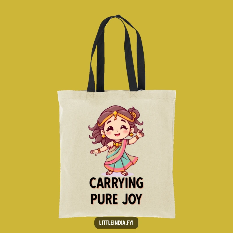 Funny Sari Dance Tote Bag: Joyful Character, Carry Your Celebration Everywhere