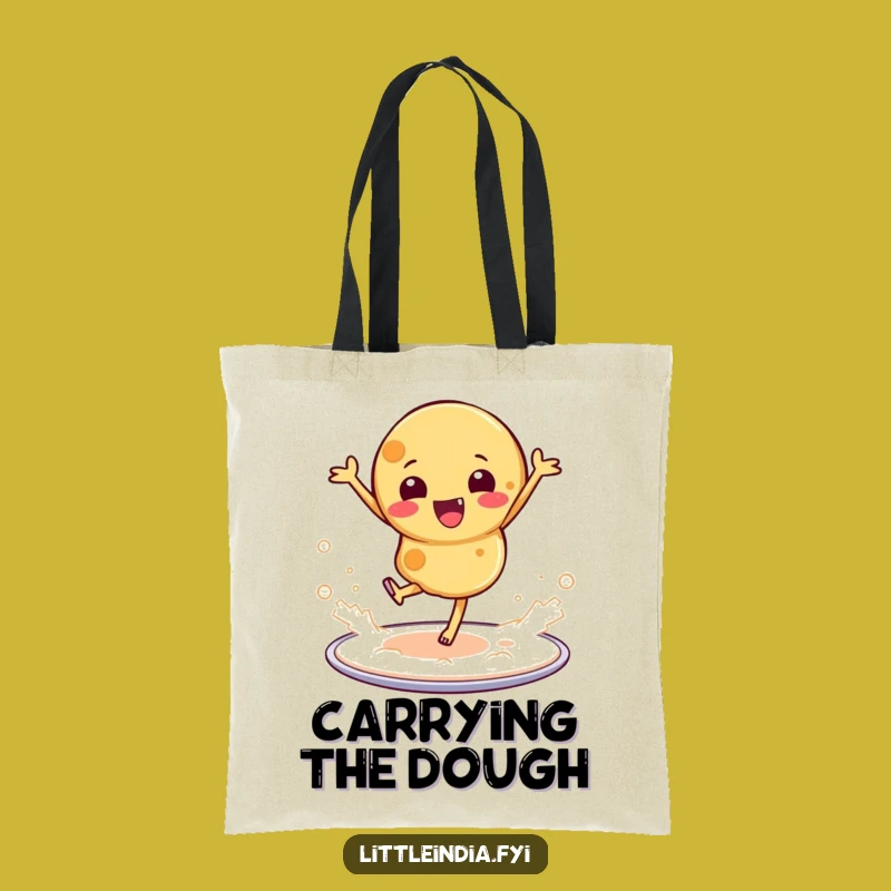 Funny Dancing Roti Tote Bag: Carry Your Essentials with Indian Charm