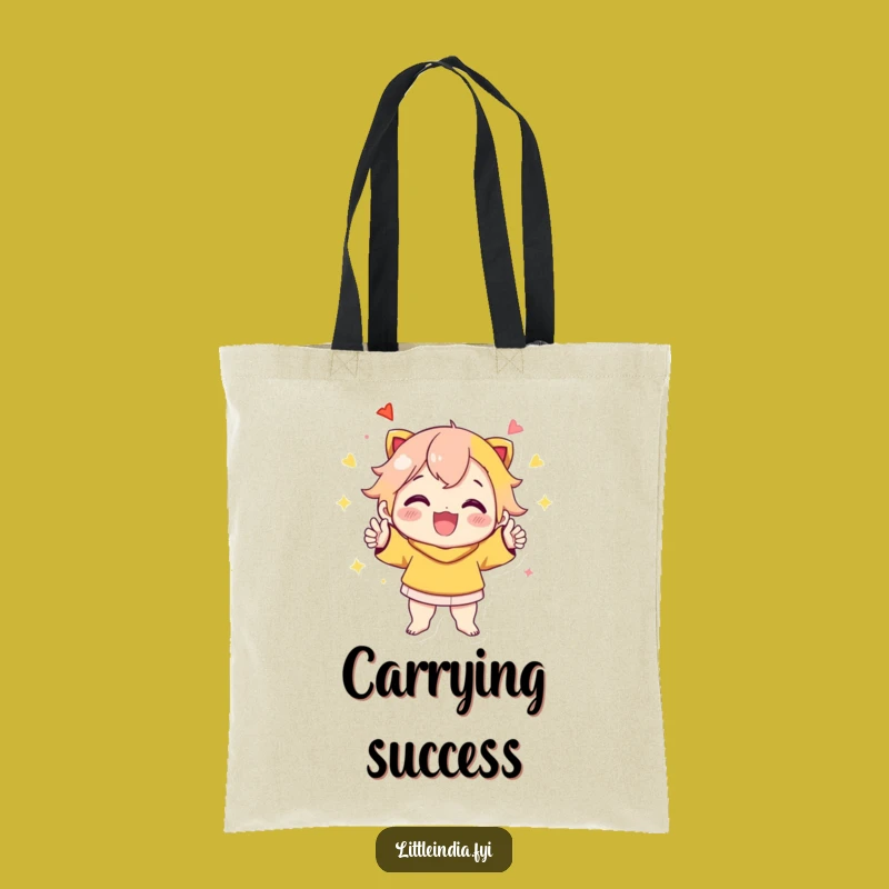 Funny Celebration Tote Bag: Cheerful Character's Vibrant Pose Accessory, Perfect Funny Gift