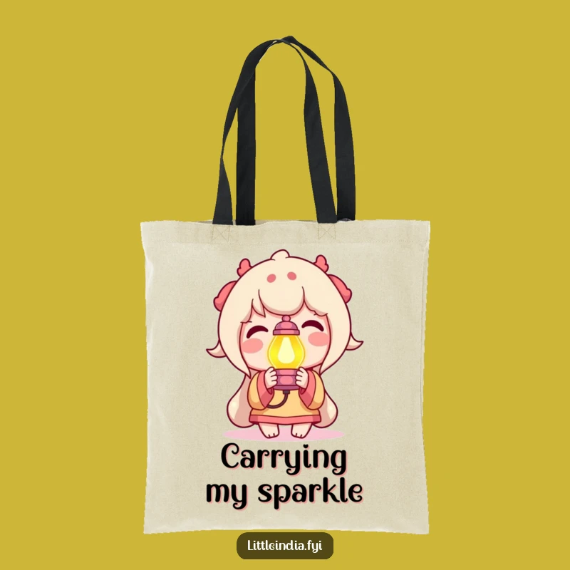 Funny Delighted Character Lamp Tote Bag: Carry Your Inner Light!