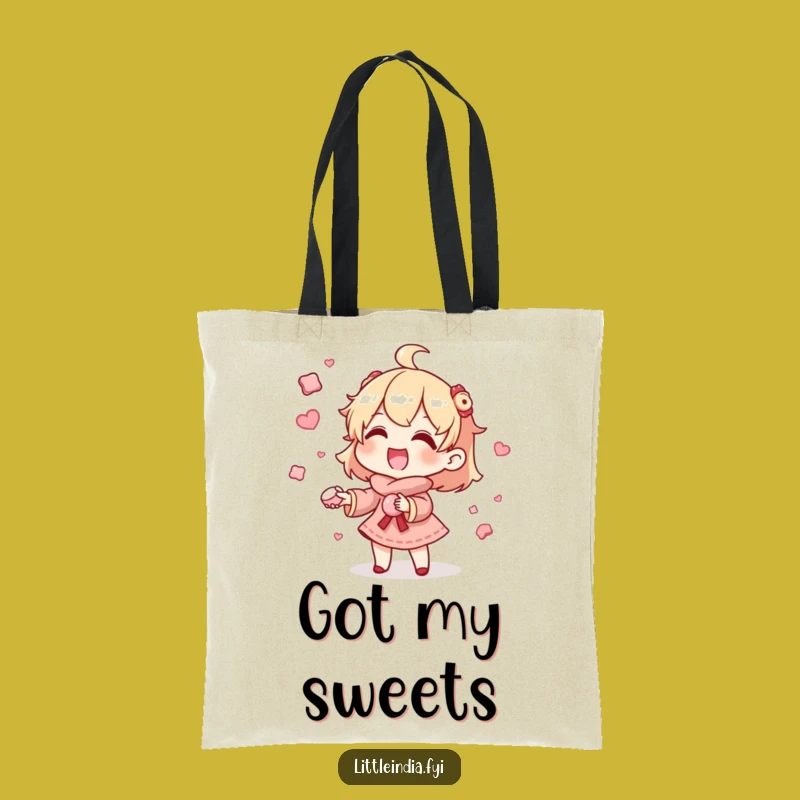 Funny Juggling Sweets Tote Bag: Gleeful Character's Treat Design - Carry Sweetness!